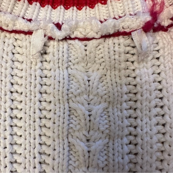 Retro Varsity Letterman White Red Cardigan Oversized Sz XL Taylor Swift Folklore - Picture 6 of 9